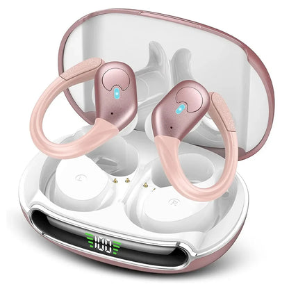 Bluetooth 5.3 Headphones True Wireless Earbuds Bass Stereo Sound with LED Power Display Case 60H Playback Earphones With Mic ENC