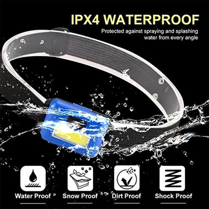 Camping Led Mini Headlights Portable Cob Headlamps Waterproof Head Front Light With 3 Switch Modes Led Lights Head Light