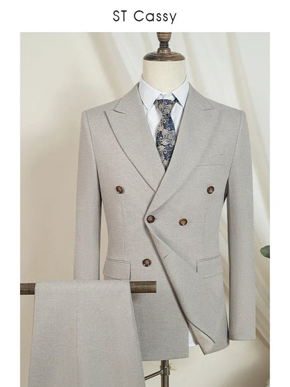ST Cassy High Quality Elegant Man Suit 2 Piece Set Party Outfit Modern Wedding Dinner Suit for Men Stylish Business Office Suit