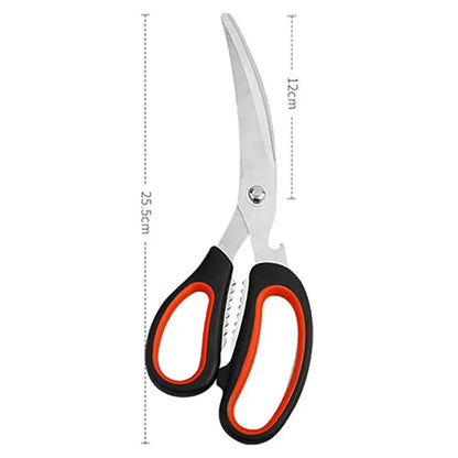 Bend Blade Kitchen Scissors Korean Stainless Steel Barbecue Scissors with Steak Kitchen Scissors Manufacturers Kitchen Tool