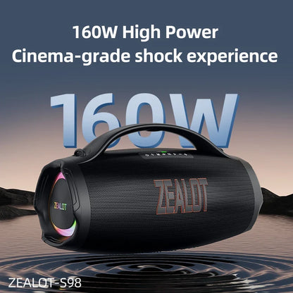 ZEALOT S98 160W Big Power Portable Bluetooth Speaker Wireless TWS Subwoofer Bluetooth Speaker Waterproof Mobile HIFI Quality