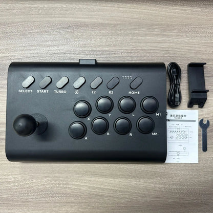 Arcade Fight Stick for P4/Switch/PC – Multi-Platform BT Joystick Controller with Turbo, Compatible with Android/iOS/Steam TV Box