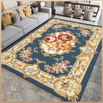Retro Nordic Ethnic Style Flowers Carpet Living Room Sofa Bedroom Study Kitchen Entrance Rug Non-slip Light Luxury Decor Mat