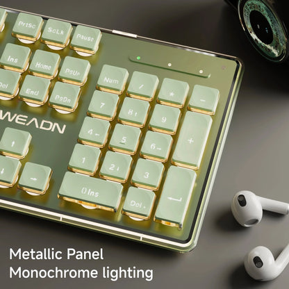 EWEADN Wireless Gaming Keyboard and Mouse Set, 104 Silent Keys, Backlit, All-Metal Panel, Ergonomic, Quiet Typing