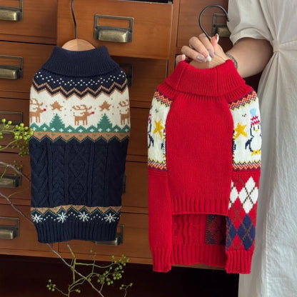 New Christmas Sweater for Small Medium Dog Warm Sweater Clothes for Dog Cat Party Wear