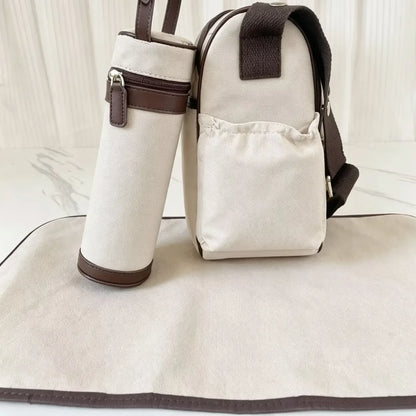 European & American Luxury Diaper Bag Kit wholesale Cross‑body Mommy Bag Bottle Insulator & Changing Mat for Family Outings