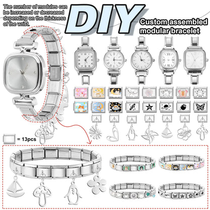 1PC High Quality Men Women's Stainless Steel Round Simple Watch Bracelet Bangle For Friend Wife Birthday Gift DIY Jewelry