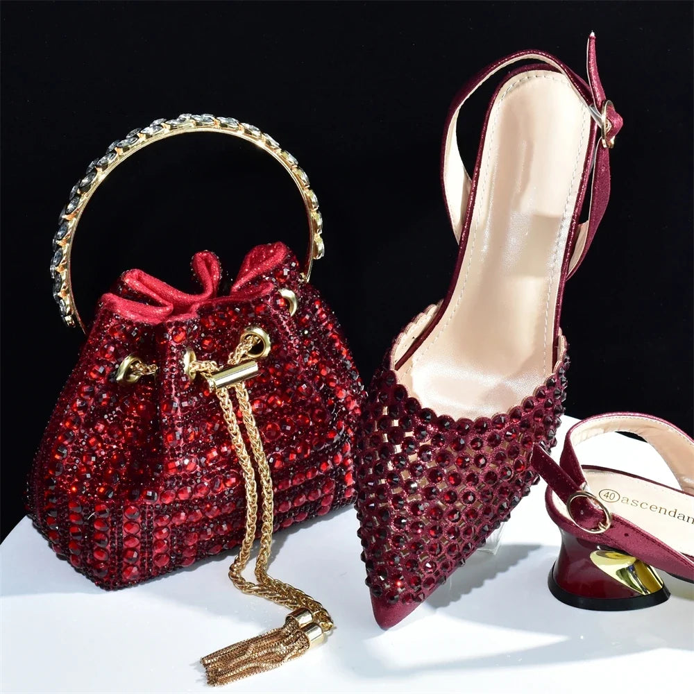 Royal Blue Women Shoes And Bag Set Luxury African Ladies Pumps Match With Handbag Sandals Clutch Escarpins Femme Sandales 938-84