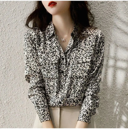 Striped Chiffon Shirt  Women Short-sleeved Fashionable Loose French Chic Feminine Belly Covering Top