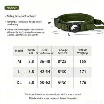 Adjustable Tactical Dog Collar Leash Harness for Medium Large Dogs Pet Accessories Durable Training Gear for German Shepherds