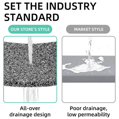 Non-slip Hollow Bath Mat, Foot Massage Shower Mat, Quick-drying Bathtub Mat for Bathroom, Hotel & Floor, Grey