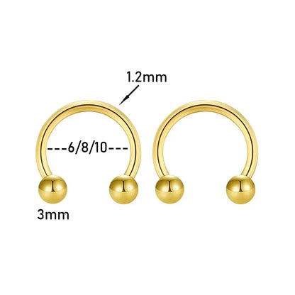 2Pcs Stainless Steel Crystal CZ Tragus Piercing Helix Studs Earrings For Women Girls Hoop Nose Ring Body Piercing Jewelry