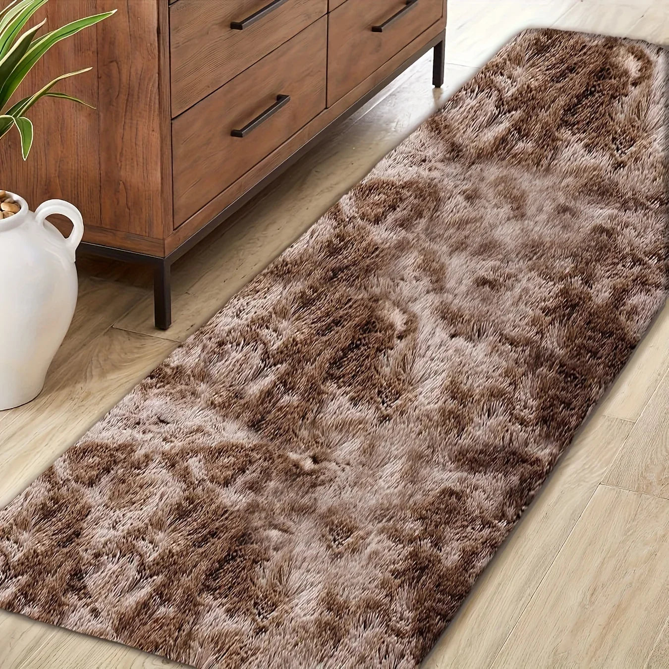 VIKAMA Modern Tie-Dye Plush Carpet, Soft Living Room Bedroom Mat, Children's Room Non-Slip Mat, Home Decoration