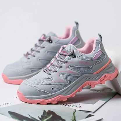 Women's Safety Shoes Anti Smash Puncture Proof Work Shoe Indestructible Steel Toe Breathable Running Shoes Lace Up Women Shoes
