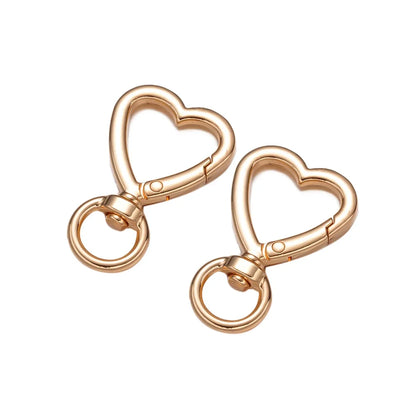 5Pcs Heart Shape Rotation Alloy Lobster Spring Clasps Openable Key Ring  Hook Carabiner Connector Dog Chain Buckles DIY Jewelry