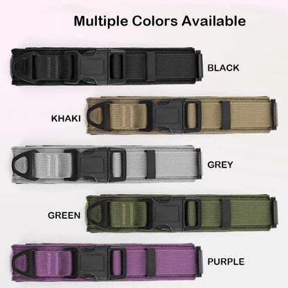 Tactical Dog Collar Adjustable Military Training Nylon Dog Collar with Control Handle and Heavy Metal Buckle for Large Pets