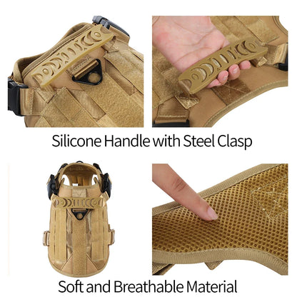 Dog Tactical Harness Vest Pet Dog Harness for Medium Large Dogs  Reflective Dog Harness No Pull with Durable Soft Handle