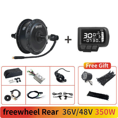 Ebike Motor Kit High Speed Brushless Gear Hub 36V 48V 350W 500W Electric Bike Conversion  Front Cassette Rear display P6 ZEMAKE