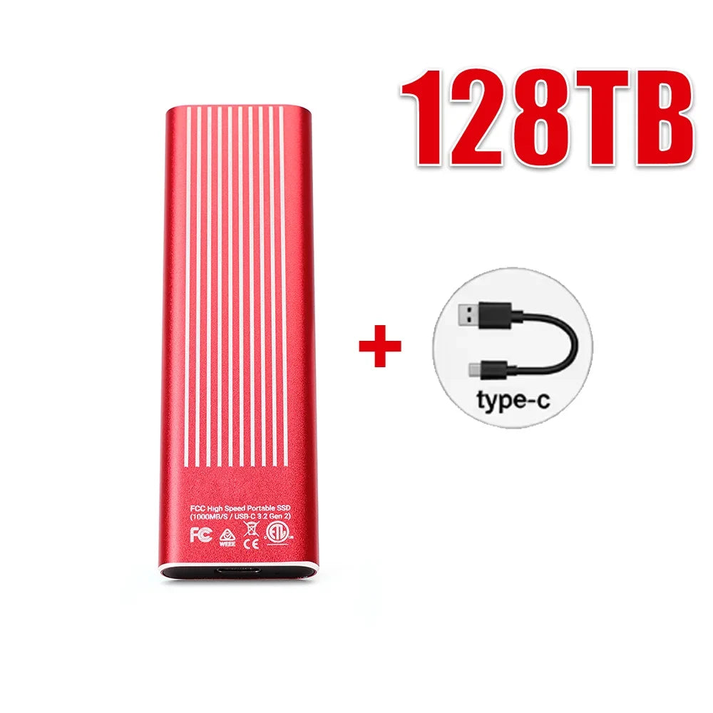 High Speed External Portable SSD 6TB 12TB Plug and Play Mobile Hard Drive Compatible with Windows IOS Android DevicesHigh Speed