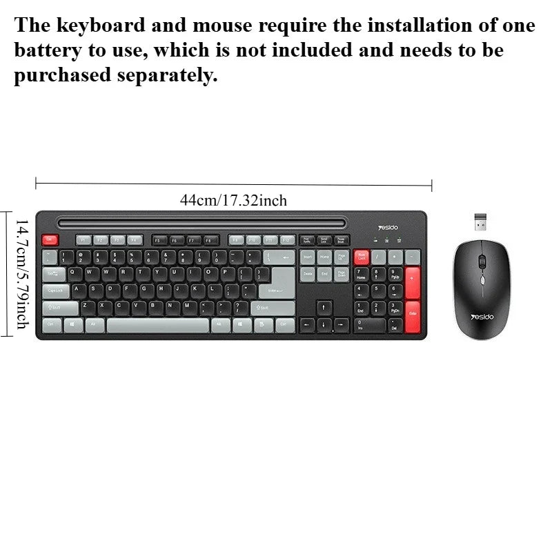 Wireless Keyboard and Mouse Set for Desktop Laptop Silent Business Keyboard Mouse Combo