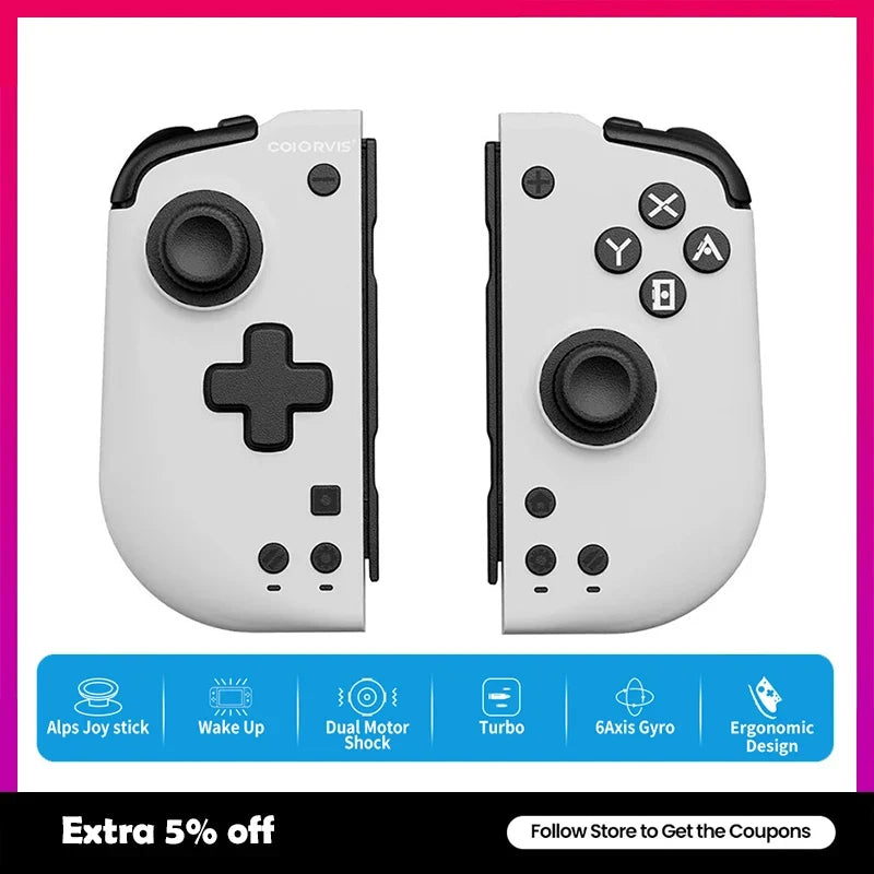 For Switch/Switch OLED Gaming Controller HD Sensory Vibration Hall Joystick Wireless Split Controller Precise and Durable