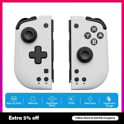For Switch/Switch OLED Gaming Controller HD Sensory Vibration Hall Joystick Wireless Split Controller Precise and Durable