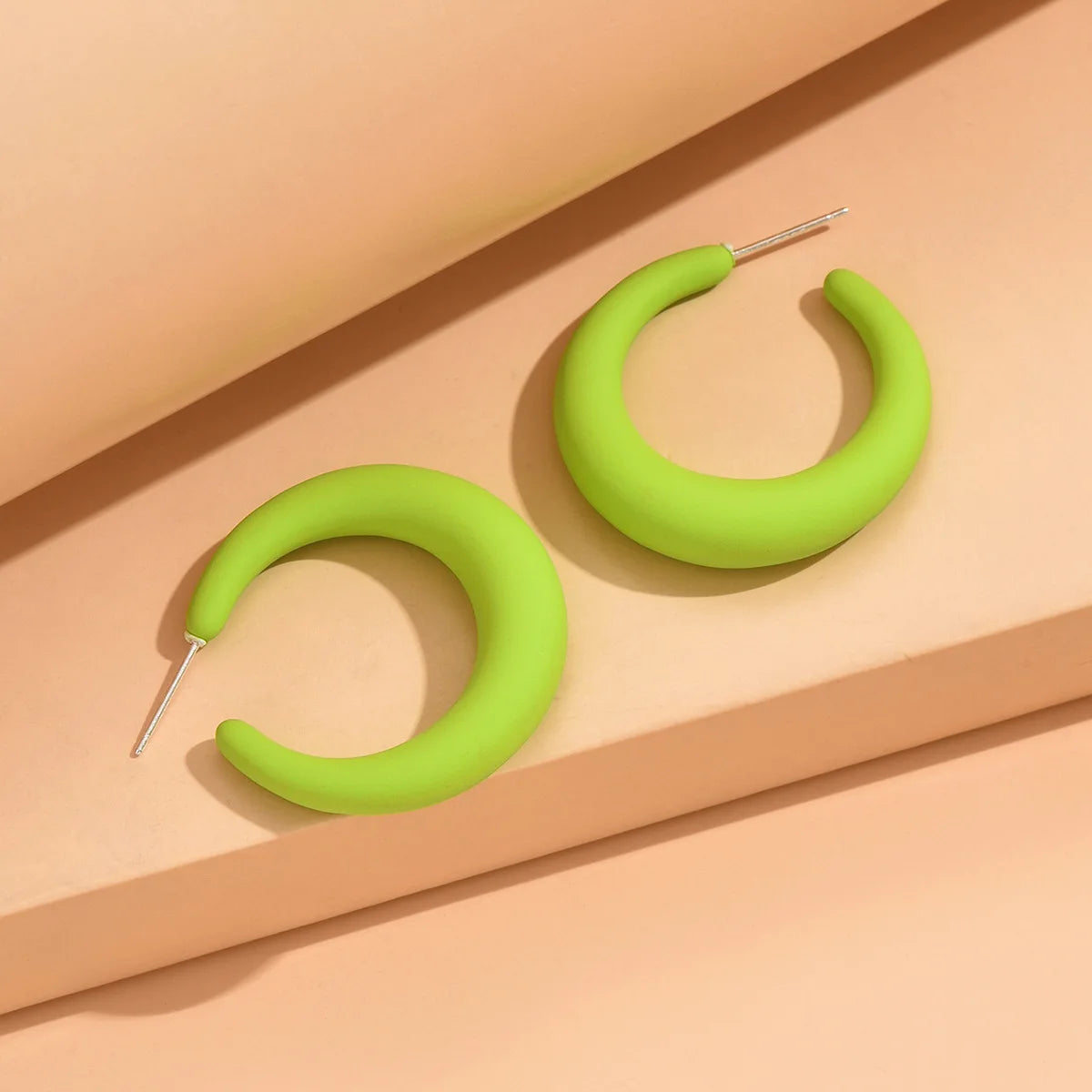 Simple Big Round Star Heart Hoop Earrings For Women Geometric Plastic Exaggerated Earring Hyperbole Trendy Ring Earrings Jewelry