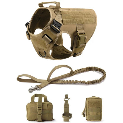 CANBOUN Tactical Military Vest Pet German Shepherd Golden Retriever Tactical Training Dog Harness And Leash Set For All Breeds D