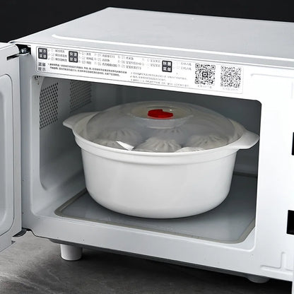 Microwave Oven Special Box Heated Soup Pot Rice Steamed Hot Steamed Buns with Lid Eco-friendly Food Grade Kitchen Tool