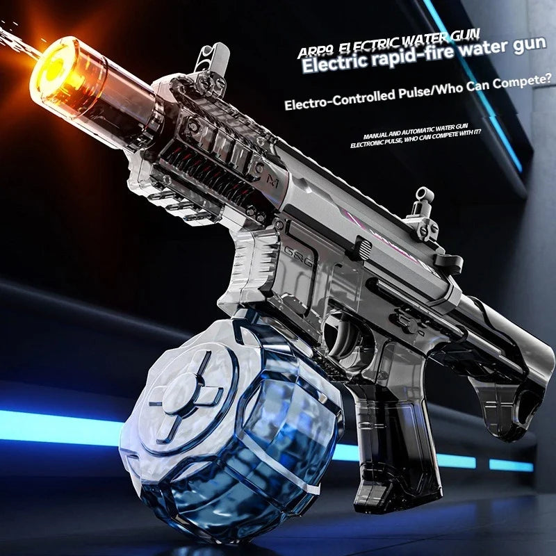 Large Capacity Victor Electric Water Gun Toy, Absorb Water Automatic Continuous Shooting, With Lights, Summer Beach Pool Gift
