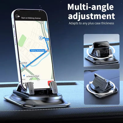 Car Phone Mount Anti Slip Silicone Dashboard Phone Holder 360-Degree Free Rotation Universal Head-Up Navigation Holder