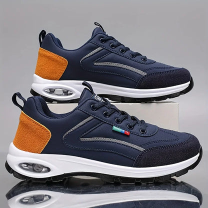 Men's Trendy Sports Shoes Lightweight Breathable Modern Non Slip Shoes Suede Detailing Outdoor Stylish Daily Wear Men Sneakers