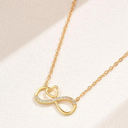 Minimalist Infinity Heart Necklace For Women Shiny Zircon Inlaid Pendant Clavicle Chain Elegant Luxury Aesthetic Choker Daily Party Jewelry Valentine Birthday Gift