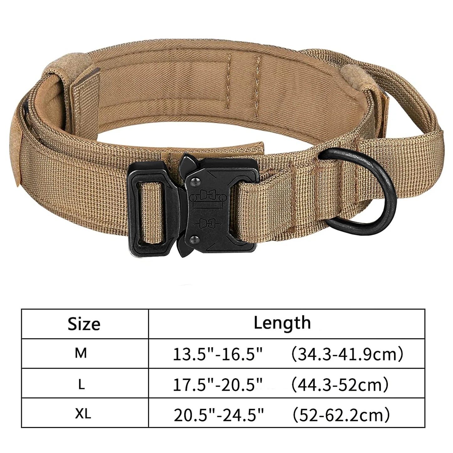 Tactical Dog Collar Leash Set Heavy-duty Military Dog Collar with Handle and Metal Buckle for Small Medium Large Dogs Necklace