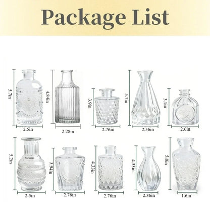 10/20pcs Mini Glass Vase Modern Clear Hydroponic Flower Vase Retro