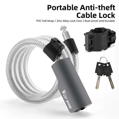 WEST BIKING Bike Foldable Lock Anti-theft Electric E-Bike Chain Padlock Motorcycle Safety Portable Locks Bicycle Accessories