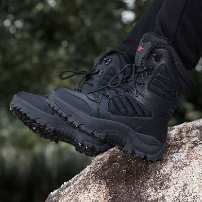 Men's Winter Snow Boots Warm and Non Slip Hiking Shoes New Men's Outdoor Hiking and Fishing Sports Shoes with Fleece Men's Boots