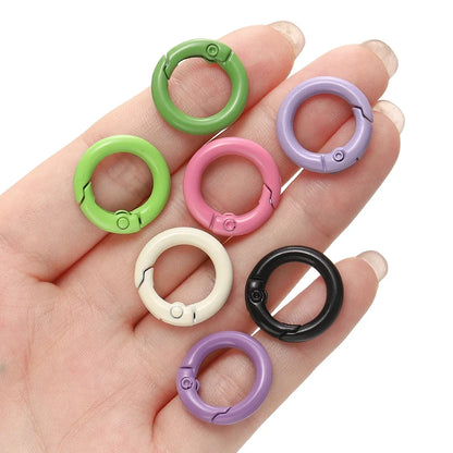 5Pcs Colorful  O Ring Spring Clasp Openable Round Carabiner Keychain Clips Hook Dog Chain DIY Jewelry Buckle Connector