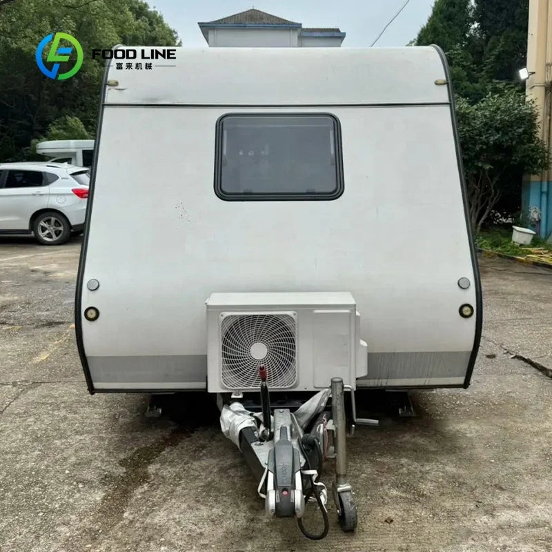 Customized Travel Camper Caravan Dual Axle Trailer Equipped with Full Kitchen & Bathroom for Long-Term Wilderness Camping Stays