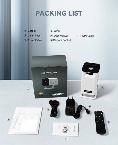 KIXIN Android 14 Projector 4K Netflix Official HD Projector 290ANSI WiF6 BT5.4 Keystone Smart Android TV Home Cinema projetor 4K