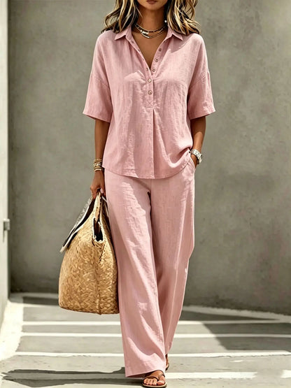 Elegant Office Holiday Two Piece Set Women Sleeveless V Neck Waistcoat Solid Black Textured Loose Wide Leg Trousers Street Match
