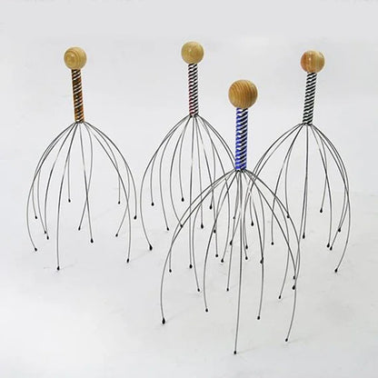 1Pcs Head Relaxing Massager Claw Head SPA Scalp Neck Stress Relief Octopus Massage Release Head Physician Steel Ball Massager