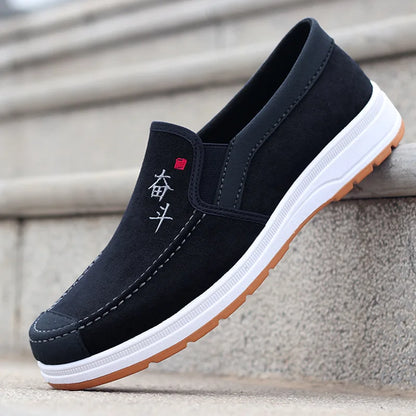 2025 Summer Men's Canvas Shoes Breathable Lightweight Casual Shoes Versatile Trendy Anti slip Mesh Sports Shoes