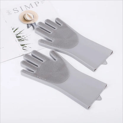1 Pair Silicone Dishwashing Gloves Multifunctional Household Gloves