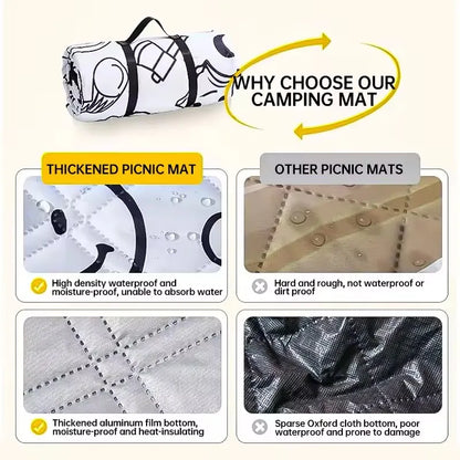 Camping Portables Picnic Mat Lawn Mat Thickened Moisture-Proof Outdoor Camping Mat Aluminum Film Base Machine Washable
