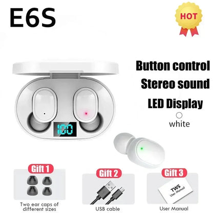 E6STWS Bluetooth headphones are wireless Bluetooth music headphones and noise-cancelling headphones suitable for Android and ios