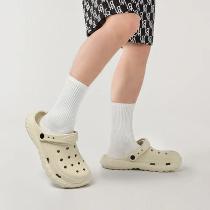 2026 Women and Men's Hole Shoes Summer Non-Slip Outdoor Sandals Closed Toe Shit Feeling Beach Slippers Thick Bottom Soft Bottom