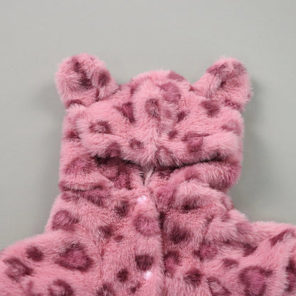 Pet Warm Clothes for Dog Cat Puppy Jacket with Lovely Ear Hat Fuzzy Coat  Sweatshirt Dog Costume Outfits for Small Medium Dog fo