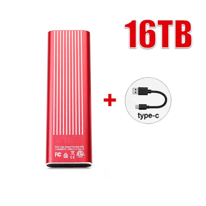 High Speed External Portable SSD 6TB 12TB Plug and Play Mobile Hard Drive Compatible with Windows IOS Android DevicesHigh Speed