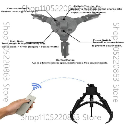 Drone Mechanical Claw Hook Grabber Air Release Payload Dropper Remote Control Intelligent Pick Up Drop Device Fishing Rescue Kit